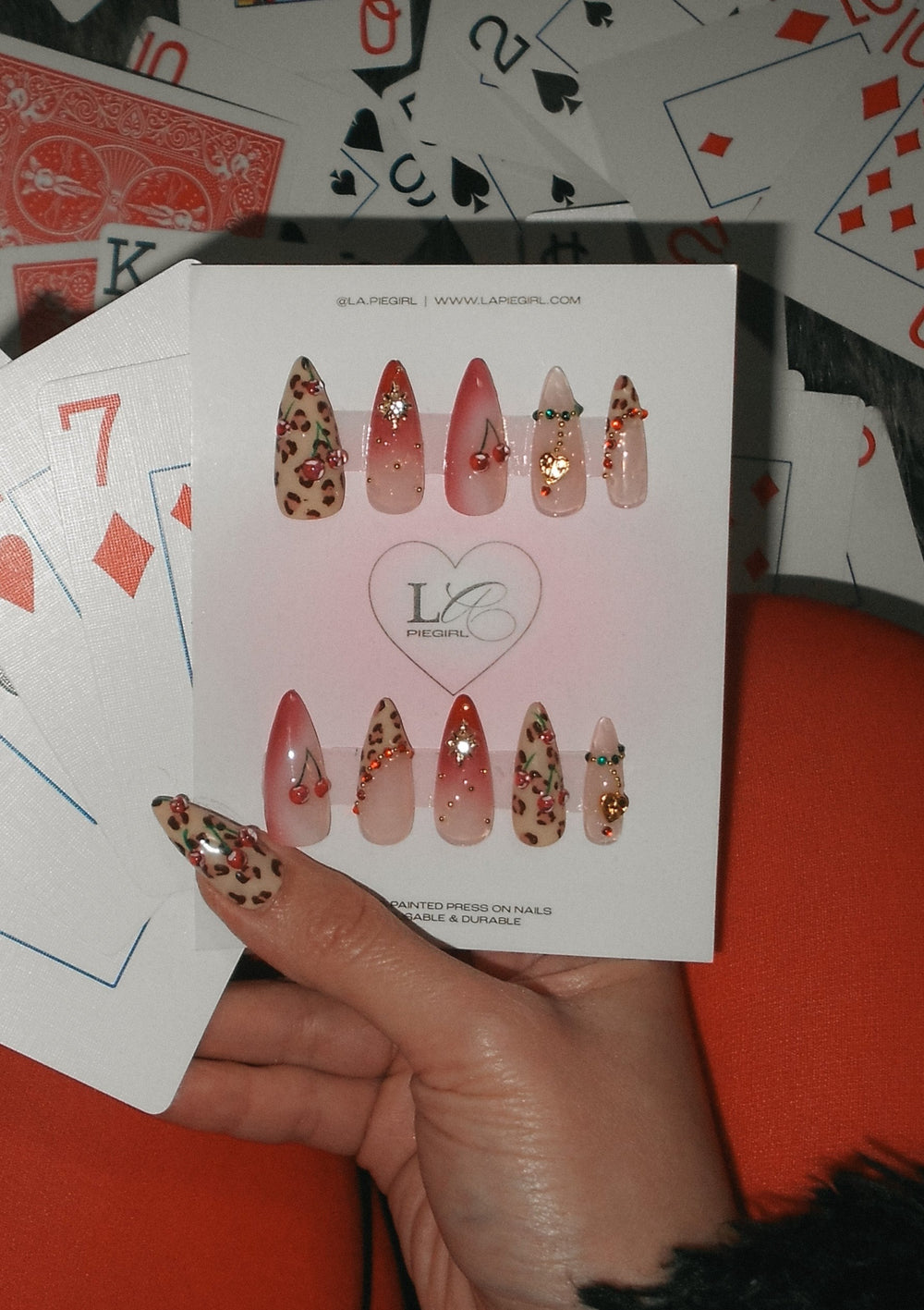 Leopard Cherry Nails