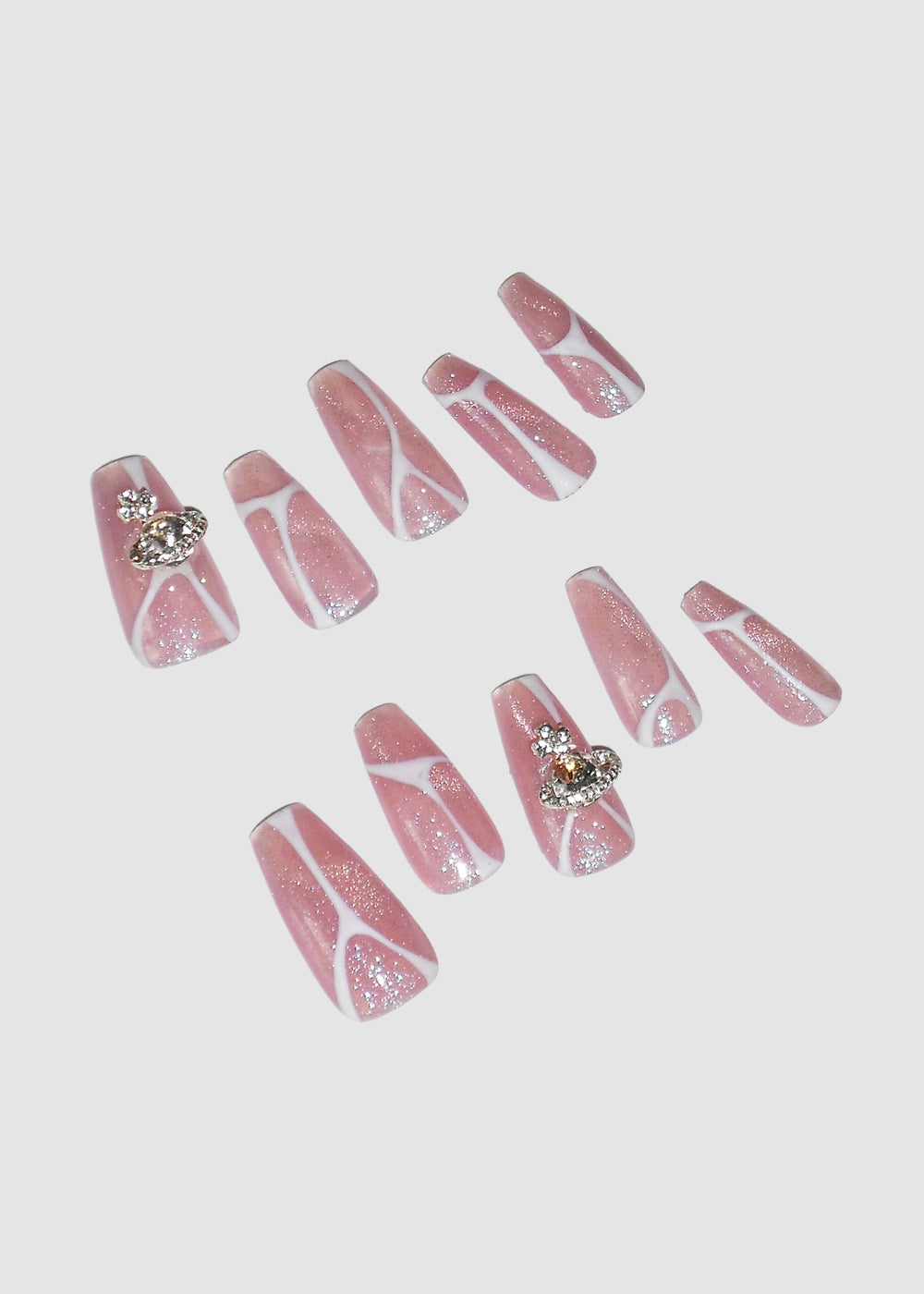 Cateye With White Swirl Nails