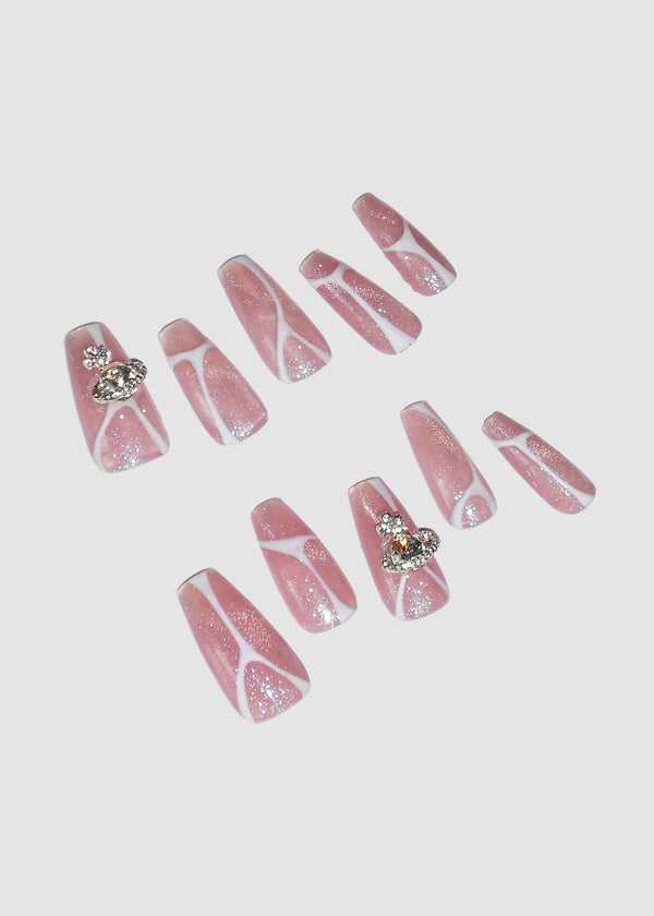 Cateye With White Swirl Nails