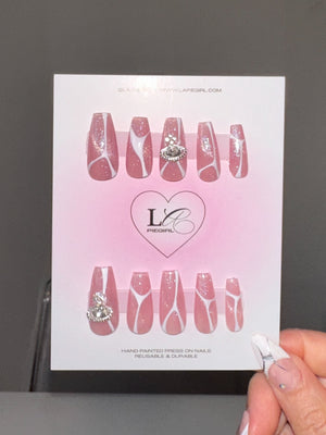 Cateye With White Swirl Nails