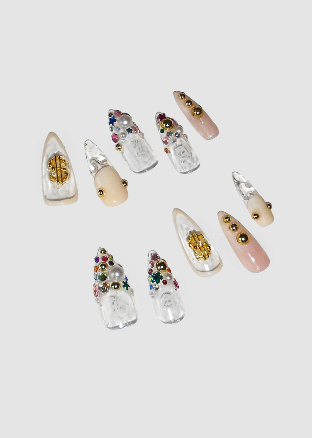 Gold Dollar Sign Nails