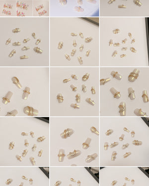 Chrome 3D Gold Sliver Swirl Nails