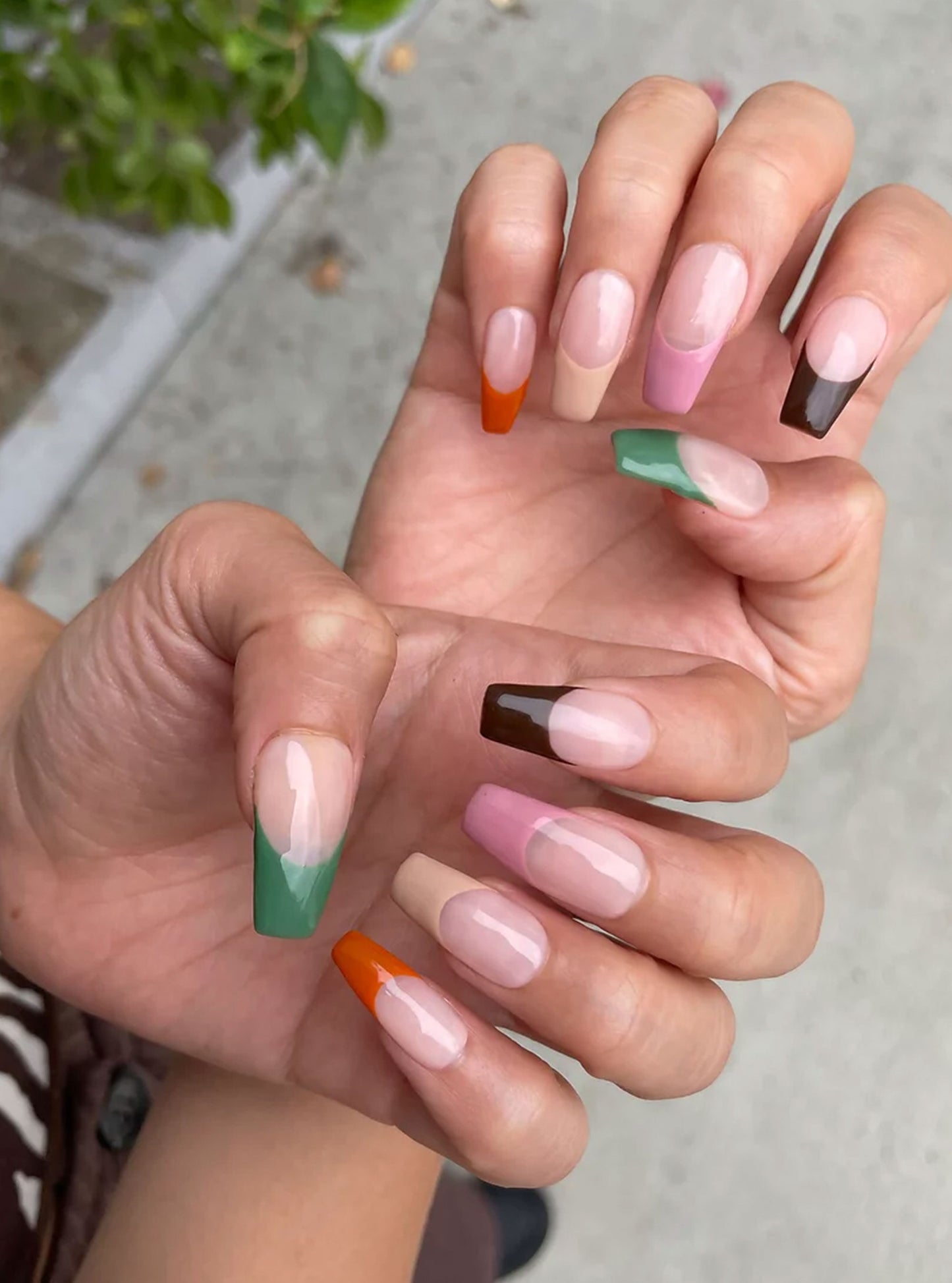 Pumpkin Neutral French Nails