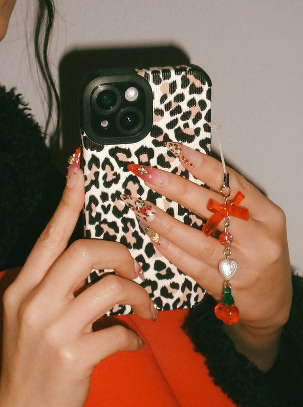 Leopard Cherry Nails