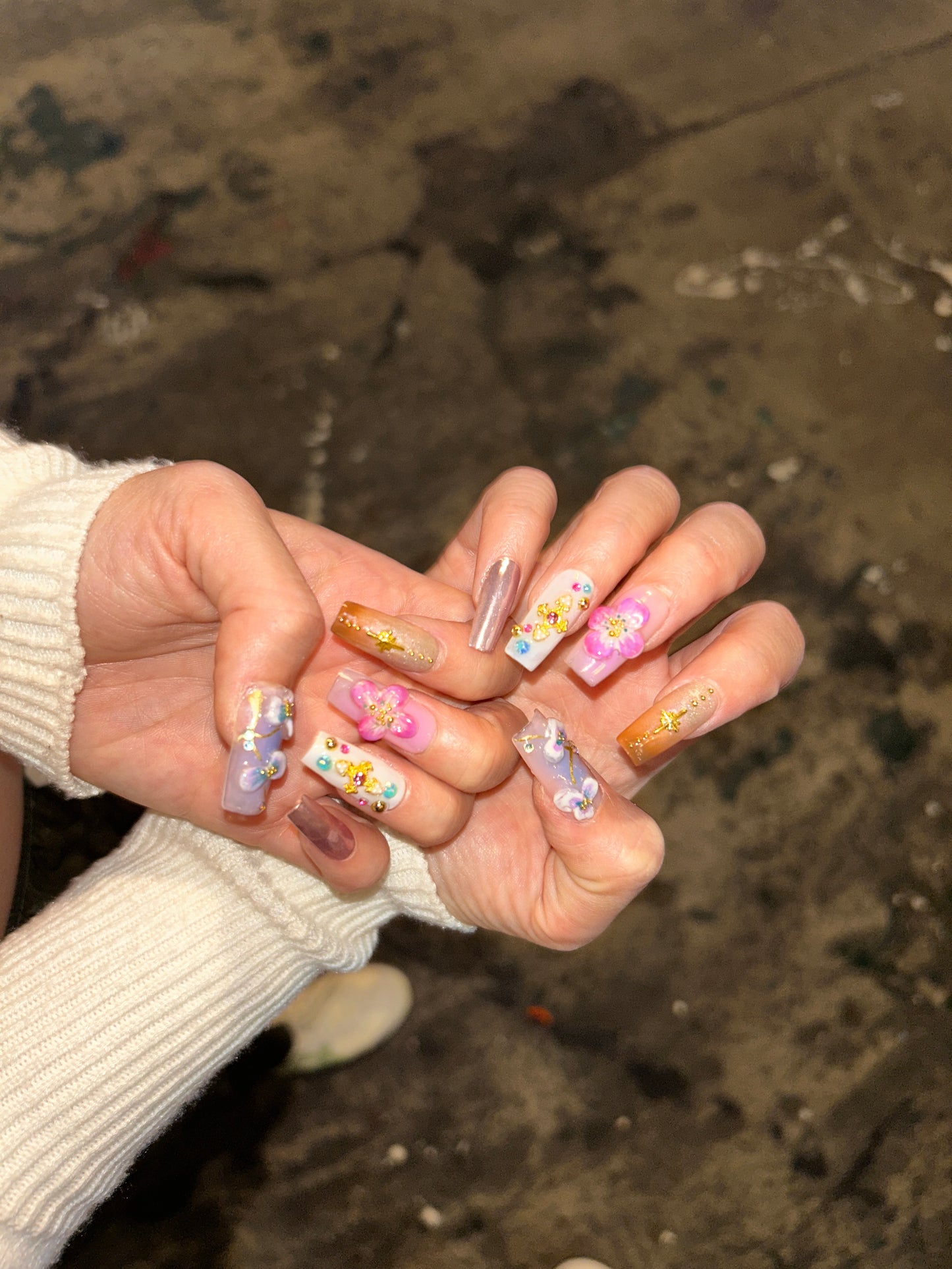 3D Flower Painting Nails
