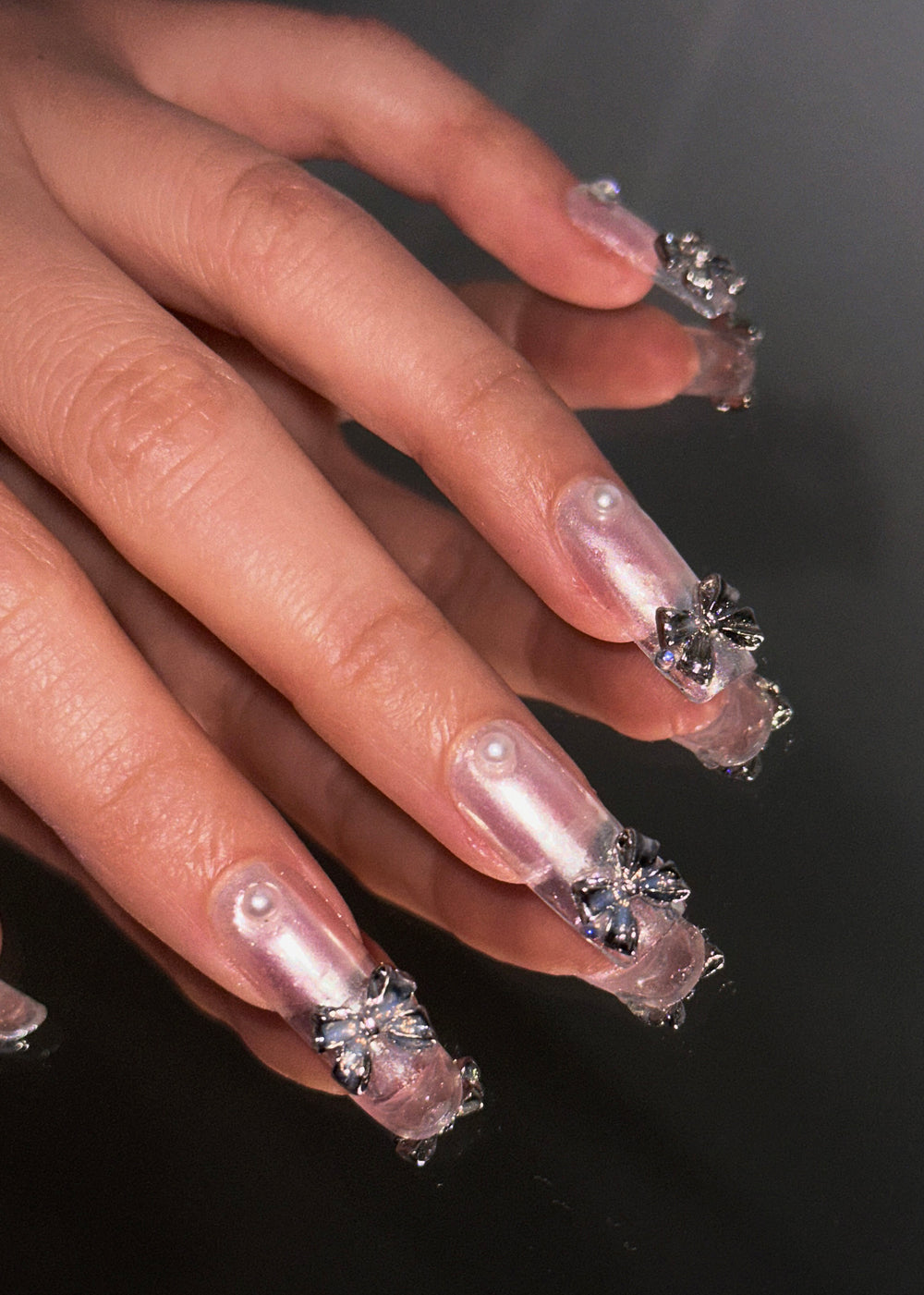 Clear Bow nails