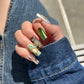 Green Chrome Butterflies nails