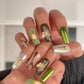 Green Chrome Butterflies nails