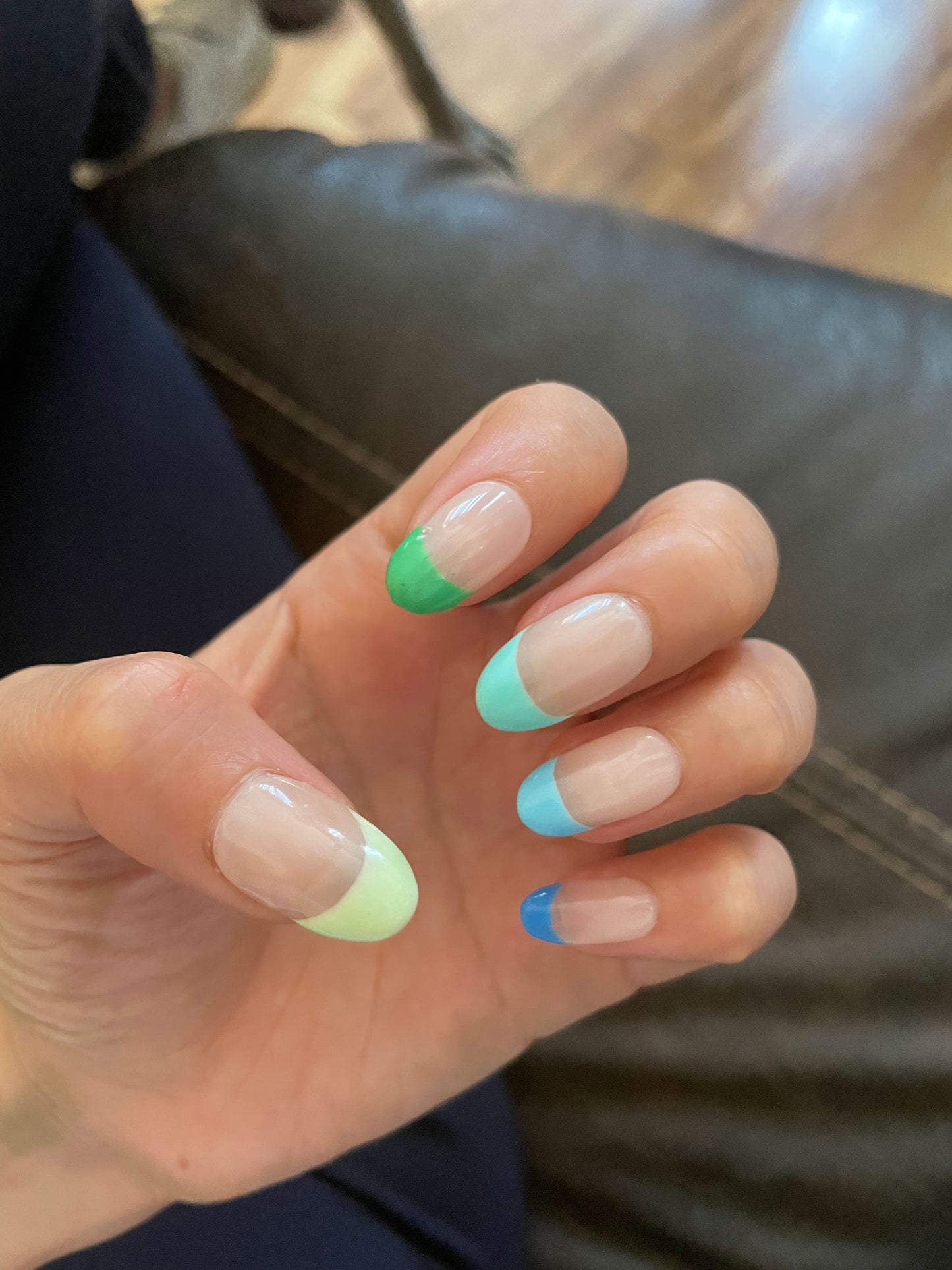 Blue Ocean French nails