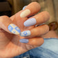 Checkered Floral Nails