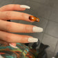 Cream Amber Nails