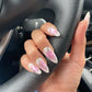 Sliver Pink Airbrush Nails