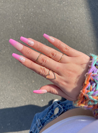 Pink Ombre Chrome Nails