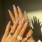 Snowy Night Nails