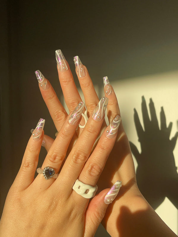 Snowy Night Nails