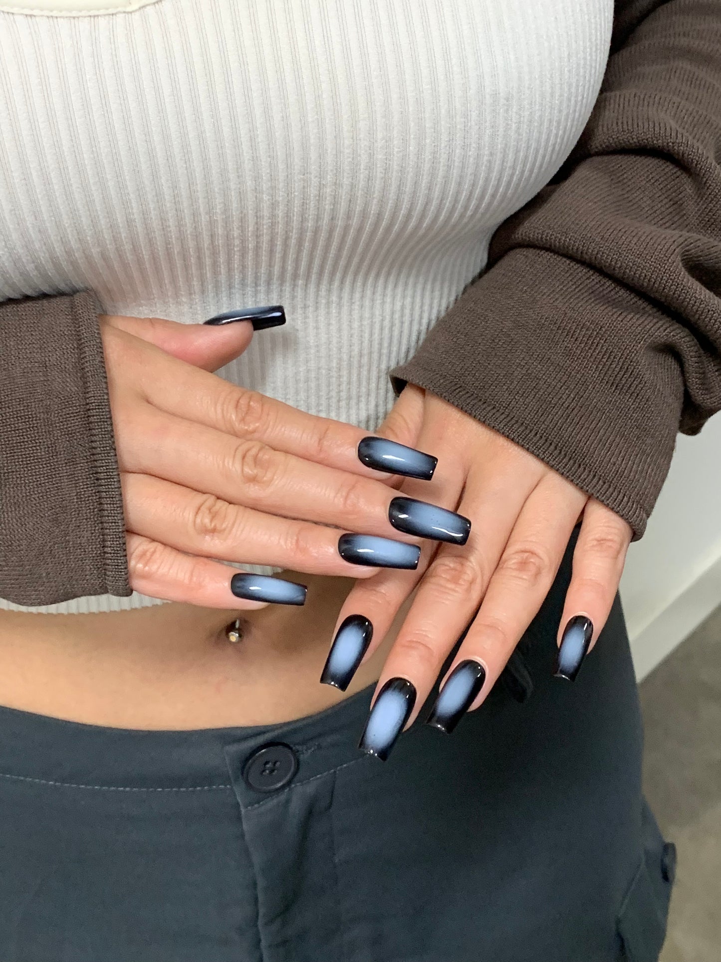 Black Aurora Nails