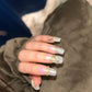 Chrome 3D Gold Sliver Swirl Nails